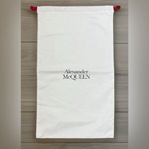 Alexander McQueen Ivory Dust Bag - 14x24” with Red Drawstring